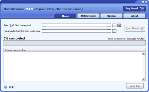 DataNumen RAR Repair Screenshot